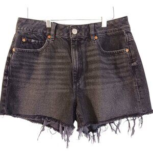 Garage Denim, Mom High Rise, Black, Distressed, Denim Shorts, Size 29, Grunge